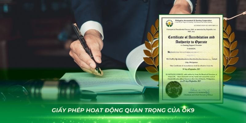 Giấy Phép Hoạt Động Tại Nhà Cái OK9 Mà Bạn Nên Biết 18 Những loại giấy phép hoạt động quan trọng của OK9